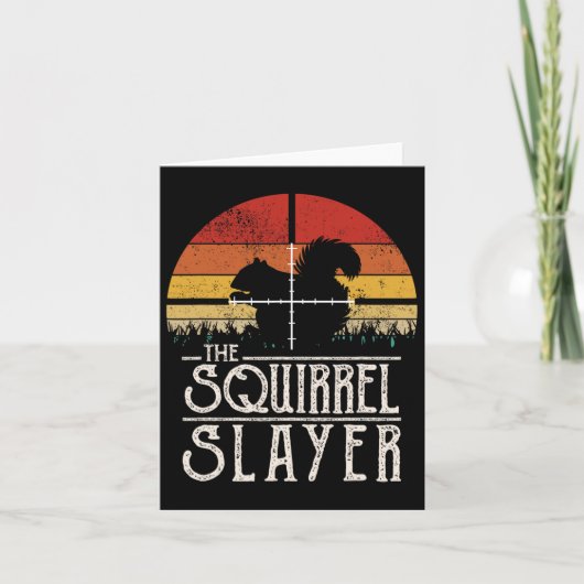 Sunset Retro Style Squirrel Hunting Squirr Kaart (Voorkant)