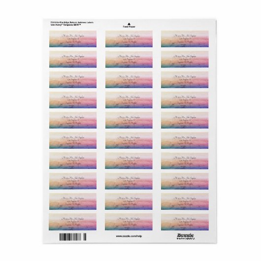 Sunset  Return Address Labels (Full Sheet)