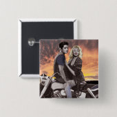 Sunset Ride 2 Vierkante Button 5,1 Cm (Voorkant /achterkant)