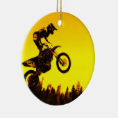 Sunset Ride - Motorcross Rider Keramisch Ornament (Rechts)