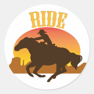 Sunset Ride Ronde Sticker