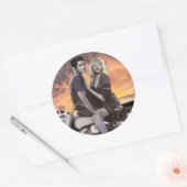 Sunset Ride Ronde Sticker (Envelop)