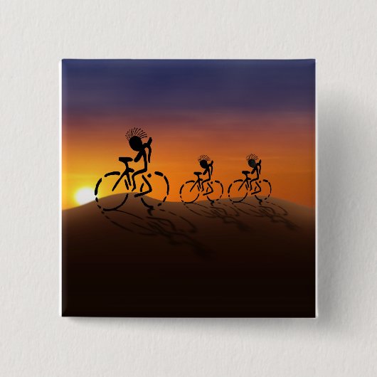 Sunset Riders Vierkante Button 5,1 Cm (Voorkant)