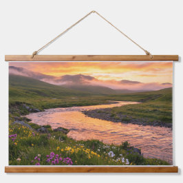Sunset River Panorama – Nature Poster & Tapestry Hangend Wandkleed