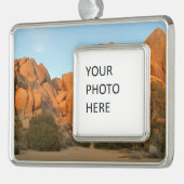Sunset Rocks bij Joshua Tree Verzilverd Kader Ornament (Links)