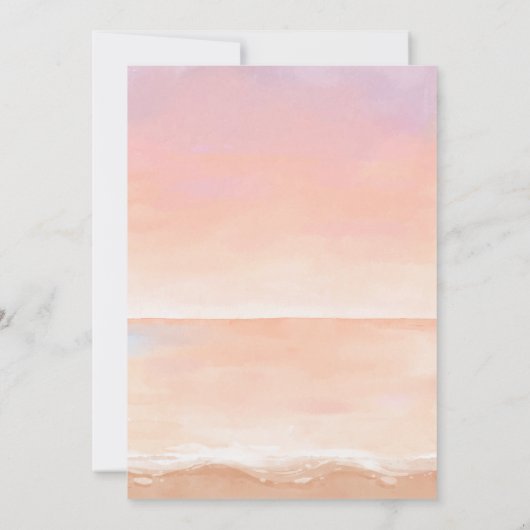 sunset rose beach invitations à mariage (Dos)