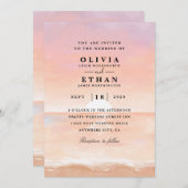 sunset rose beach invitations à mariage (Devant / Derrière)