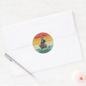 Sunset Rum Skeleton Party Pirate Ronde Sticker (Envelop)
