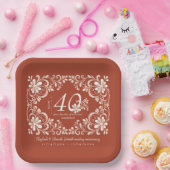 Sunset Rust Red Shabby Chic 40 Jubileum Bord (Feest)