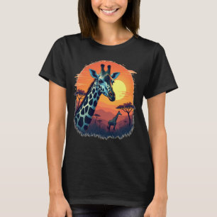 Sunset Safari Wild African Giraffe T-shirt
