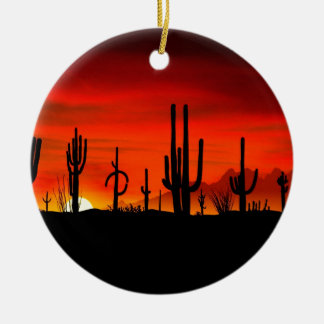 Sunset Saguaros Sonoran Desert Arizona Keramisch Ornament