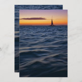 Sunset Sail Modern Nautical Invitation (Devant / Derrière)