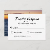 Sunset Sail Modern Nautical Wedding RSVP (Devant / Derrière)