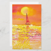 Sunset Sailboat Briefpapier (Voorkant / Achterkant)