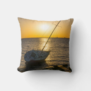 Sunset Sailboat naufrage Gulf Breeze FL Coussin