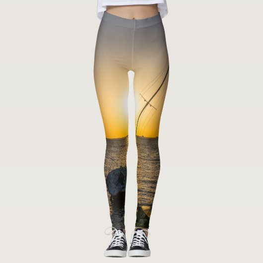 Sunset Sailboat naufrage Gulf Breeze FL Leggings (Devant)