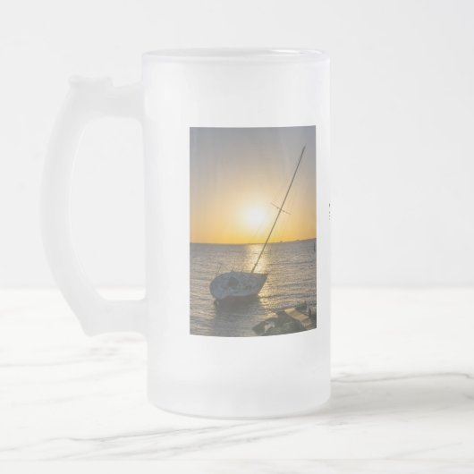 Sunset Sailboat naufrage Gulf Breeze Frosted Mug (Gauche)
