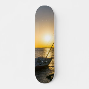 Sunset Sailboat Shipwreck Gulf Breeze Skateboard