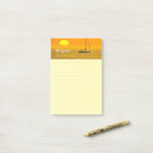Sunset Sailing Boat, DIY Name Message, Ruled Lines Post-it® Notes (Op bureau)