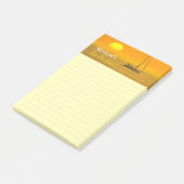 Sunset Sailing Boat, DIY Name Message, Ruled Lines Post-it® Notes (Schuin)