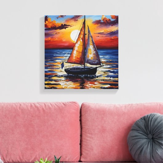 Sunset Sailing Canvas Afdruk (Insitu (Woonkamer))