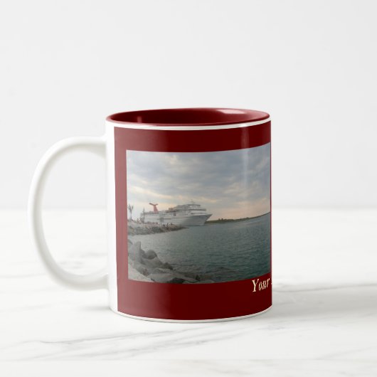 Sunset Sailing Personalized Mug Tweekleurige Koffiemok (Links)