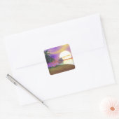 Sunset Sailing Vierkante Sticker (Envelop)