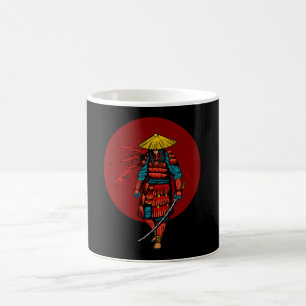 Sunset Samurai Warrior met Katana Koffiemok