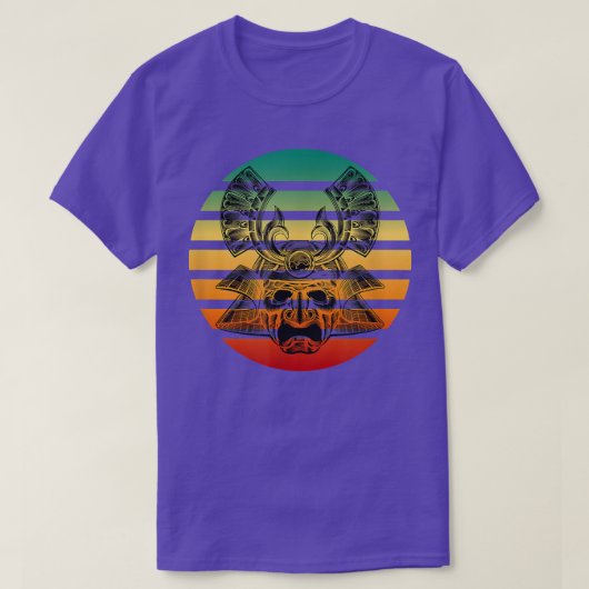 Sunset Samurai Warrior Oni Mask Captured Within Su T-shirt (Design voorkant)