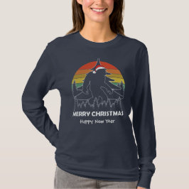 Sunset Sasquatch Bigfoot Forest Kerstmis T-shirt