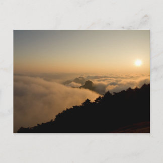 Sunset scene in een China Huang-berg Briefkaart