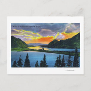 Sunset Scene on the Columbia River Briefkaart