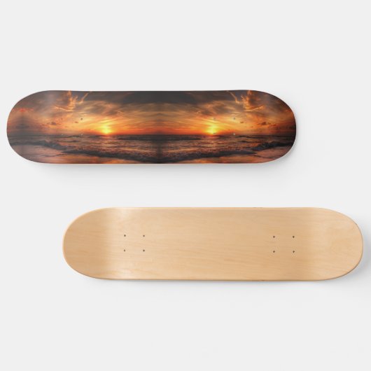 Sunset Sea Waves Skateboard (Horz)