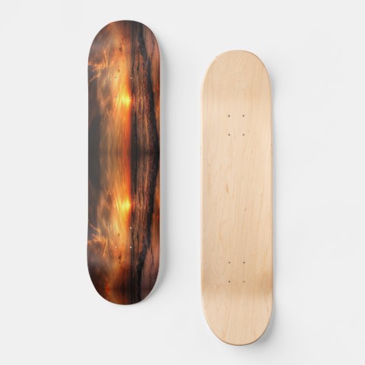 Sunset Sea Waves Skateboard (Recto)