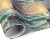 Sunset Seascape Schilderkunst Cadeaupapier (Rol Hoek)