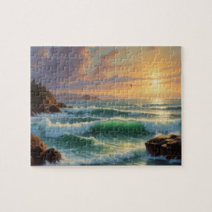 Sunset Seascape Schilderkunst Legpuzzel