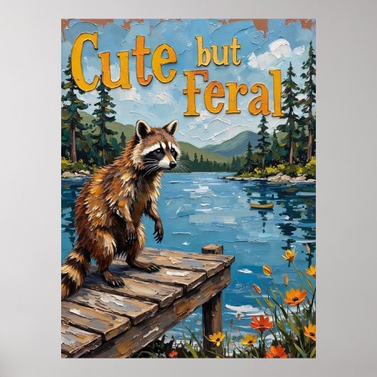 Sunset Serenade: Wasbeer op de Pier Poster