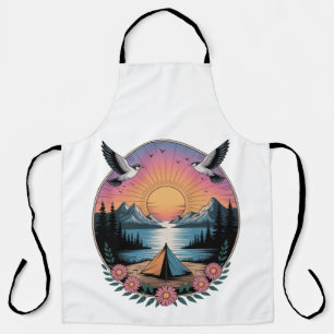 Sunset Sereniteit Vintage Kamperen & Berg Ontsnapp Schort
