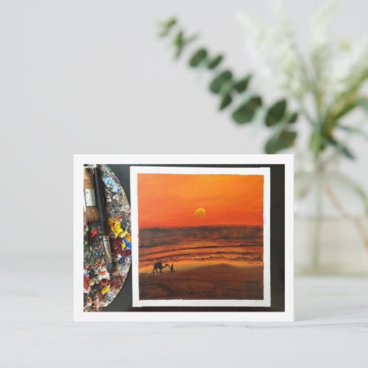 Sunset Serenity Briefkaart 🌅📮 (Staand voorkant)