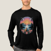 Sunset Serenity  Camping & Mountain Escap Tri-Blend Shirt (Voorkant volledig)