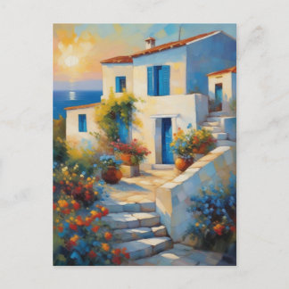 Sunset Serenity: een mediterrane droom Briefkaart