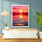 Sunset Serenity - Levendige landschapskunst Poster