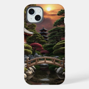 Sunset-serie Japanse tuin iPhone 15 Plus Case