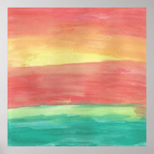 Sunset Shores Abstracte Art Poster