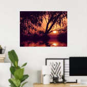 Sunset Silhouette Habitat Poster (Thuiskantoor)