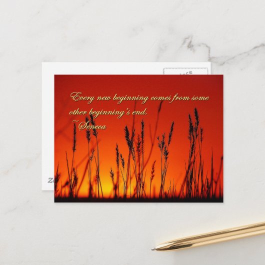 Sunset Silhouette Inspirerend Briefkaart (Voorkant / Achterkant in situ)