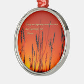 Sunset Silhouette-Inspirerend Metalen Ornament (Links)