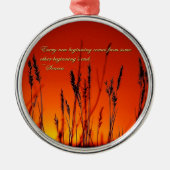 Sunset Silhouette-Inspirerend Metalen Ornament (Voorkant)