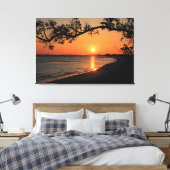 Sunset Silhouette met Tree Branch Canvas Afdruk (Insitu (Slaapkamer))