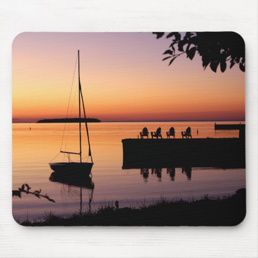 Sunset Silhouette op het Mousepad-meer Muismat (Voorkant)